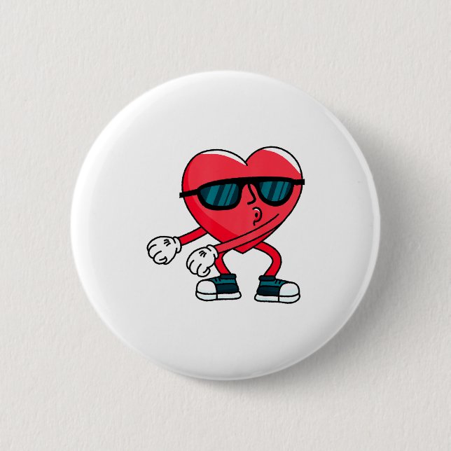 Badge Rond 5 Cm Valentines Day Dancing Heart  (Devant)