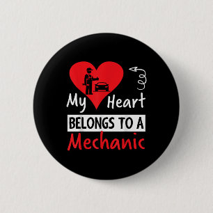 Badge Rond 5 Cm Valentines Day Design - Mon Coeur Appartient À Un