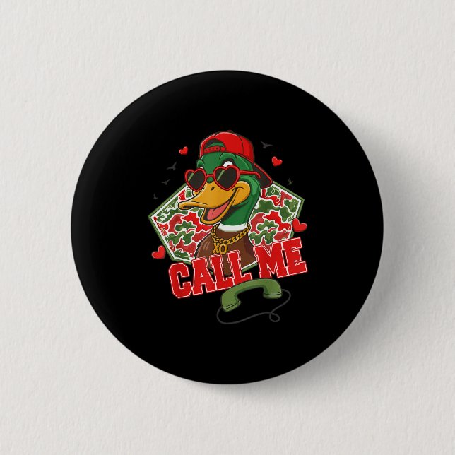 Badge Rond 5 Cm Valentine's Day Duck Hunting Camo Call Me Toddler  (Devant)