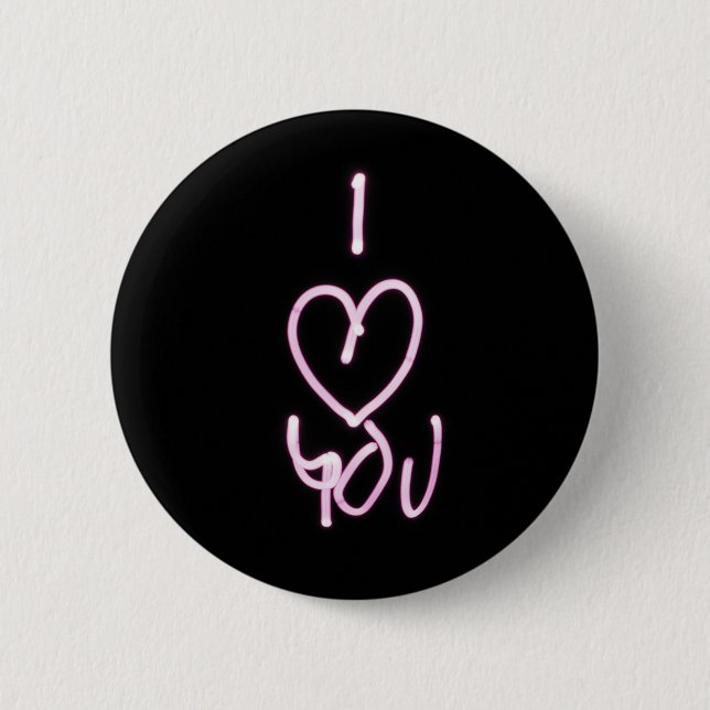 Badge Rond 5 Cm Valentines Day Love U Typographic Image Citation A (Devant)