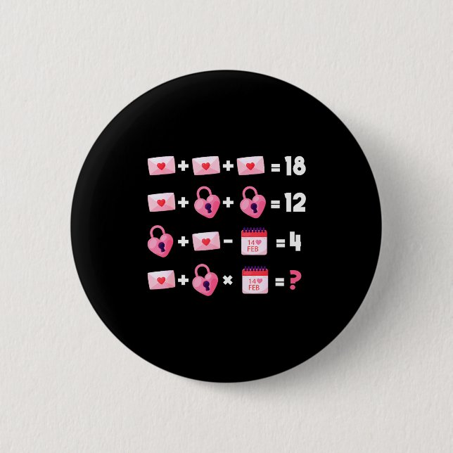 Badge Rond 5 Cm Valentines Day Order Of Operations Valentines Math (Devant)