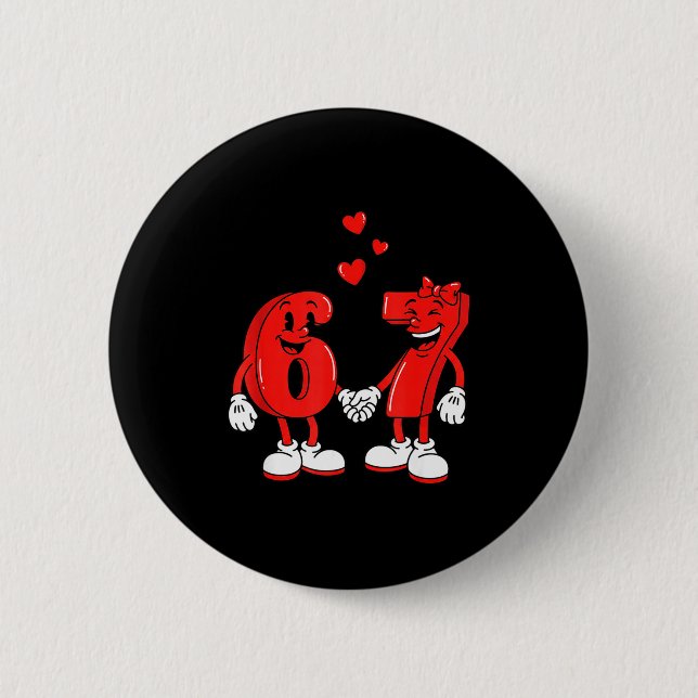 Badge Rond 5 Cm Valentine's Day Six Seven Hearts 6 7 Meme Gen Alph (Devant)