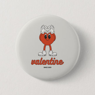 Badge Rond 5 Cm valentines depuis 2025 broche ronde