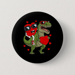 Badge Rond 5 Cm Valentines Jour Coeur équitation Dinosaur T Rex Fu