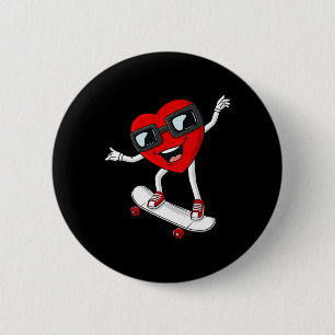 Badge Rond 5 Cm Valentines Jour Coeur équitation Skateboard Gares 