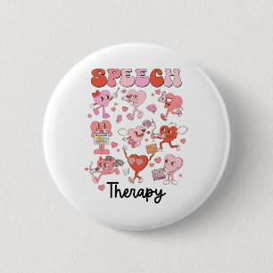 Badge Rond 5 Cm Valentines Jour Discours Thérapeute Slpa Slp V