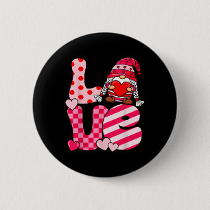 Badge Rond 5 Cm Valentines Jour mignonne Amour Coeur Gnome Funny G