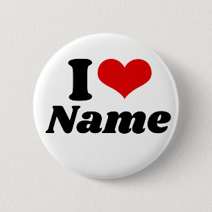 Badge Rond 5 Cm Valentines personnalisables Jour J'aime Coeur Pers