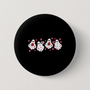 Badge Rond 5 Cm Valentines Rétro Jour mignonne Ghost Boo Femmes Éf
