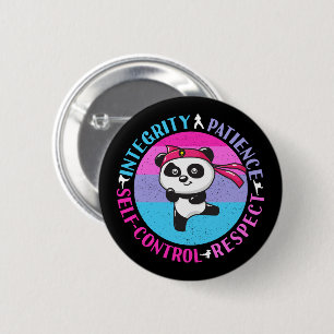 Badge Rond 5 Cm Valeurs des arts martiaux - Karate Girly Mindset
