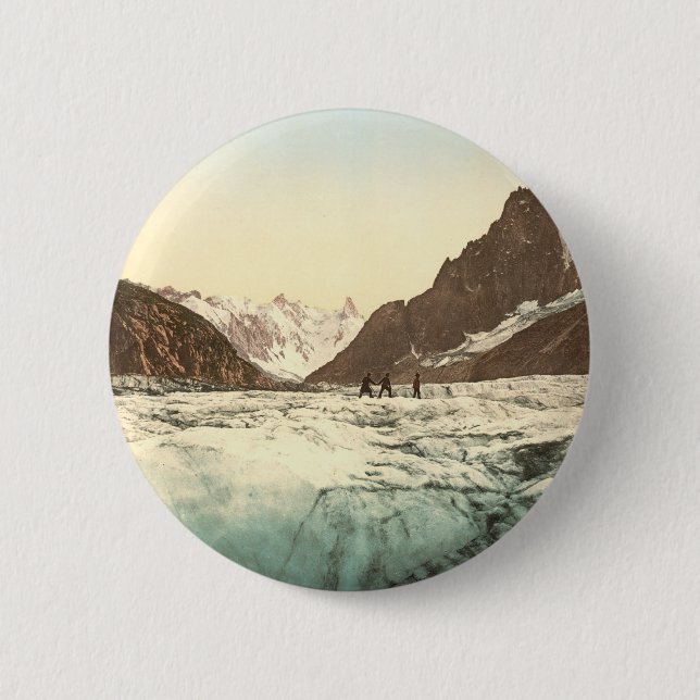 Badge Rond 5 Cm Vallée de Chamonix - Mer de Glace (Devant)