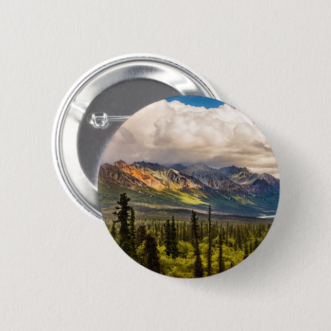 Badge Rond 5 Cm vallée de Matanuska, centre-sud de l'Alaska #2 (Devant & derrière)