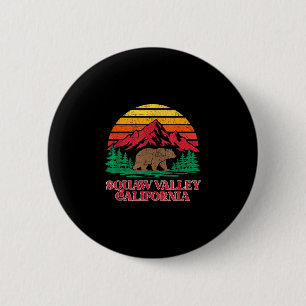 Badge Rond 5 Cm vallée olympique ours grizzly californie vintage