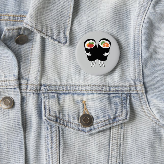 Badge Rond 5 Cm Valse de Sushi (En situation)