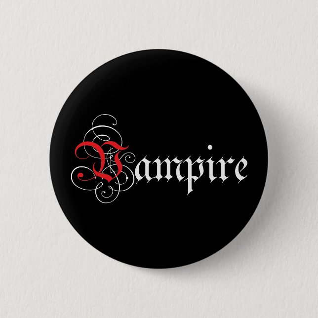 Badge Rond 5 Cm Vampire calligraphique (Devant)