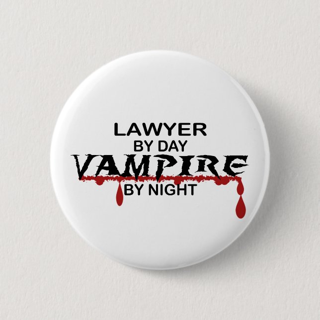 Badge Rond 5 Cm Vampire d'avocat par nuit (Devant)