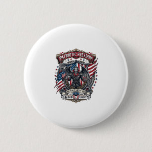 Badge Rond 5 Cm Vampire Patriotique Liberté Seigneur Horreur Monst