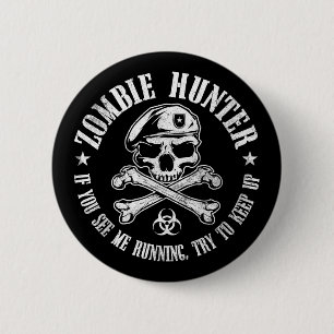 Badge Rond 5 Cm vampires de chasseur de zombi vivant complètement