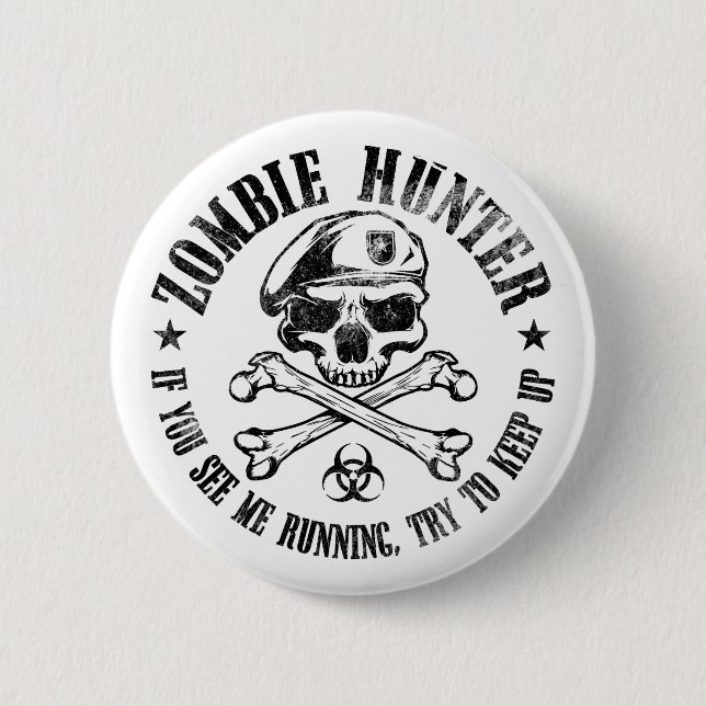 Badge Rond 5 Cm vampires de chasseur de zombi vivant complètement (Devant)