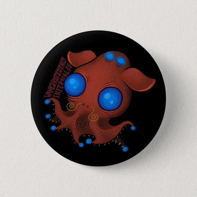 Badge Rond 5 Cm Vampyroteuthis Infernalis (avec le nom) (Devant)