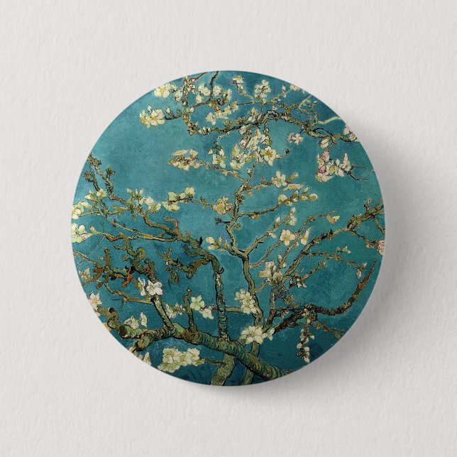 Badge Rond 5 Cm Van Gogh Ammond en fleurs (Devant)