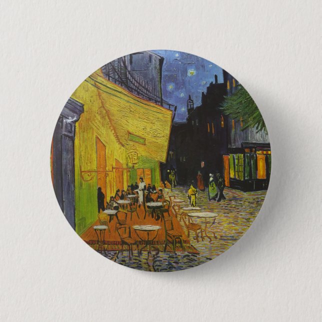 Badge Rond 5 Cm Van Gogh Cafe Terrasse Post-impressionniste (Devant)
