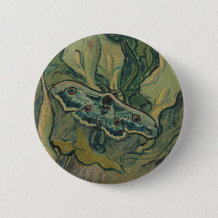 Badge Rond 5 Cm Van Gogh Grand Papillon de Nuit Vintage Art de la