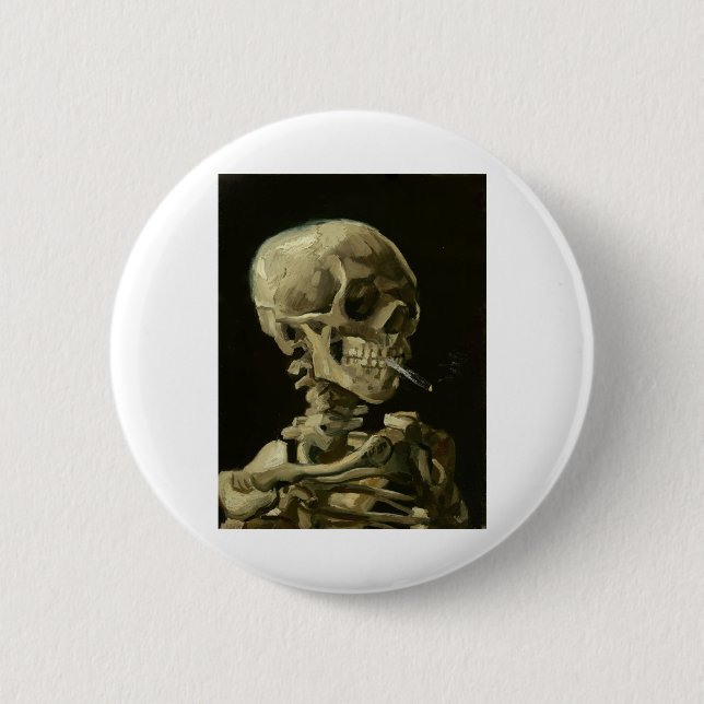 Badge Rond 5 Cm van gogh Skull (Devant)