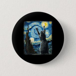 Badge Rond 5 Cm Van Gogh Starry Style de nuit Artiste Russe Bleu