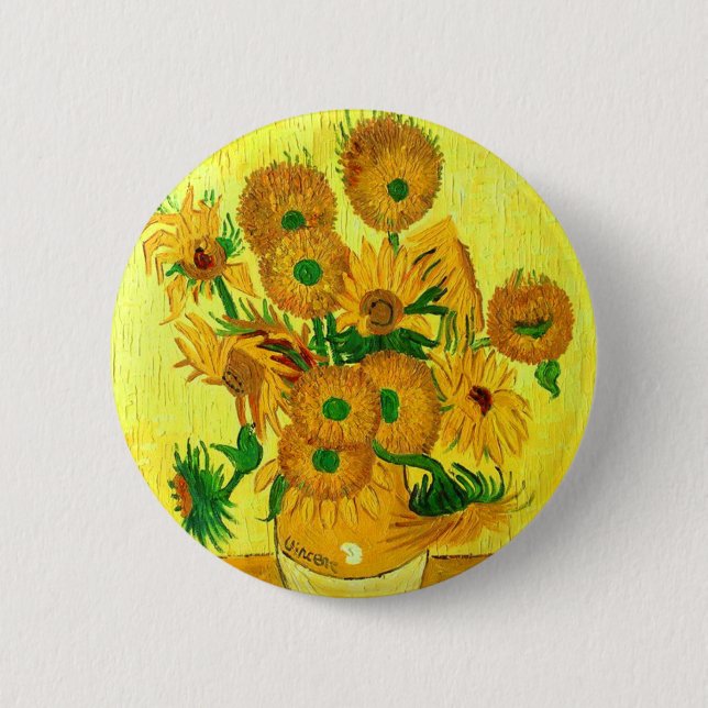 Badge Rond 5 Cm Van Gogh Sunflowers (Devant)