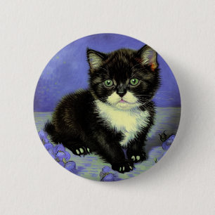 Badge Rond 5 Cm Van Gogh Tuxedo Kitten