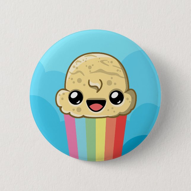 Badge Rond 5 Cm Vanilla Ice Cream Rainbow Trail - Ice Cream Jump (Devant)