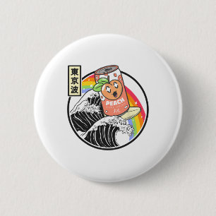 Badge Rond 5 Cm Vapeur d'anime japonais de vague de Kanagawa de su