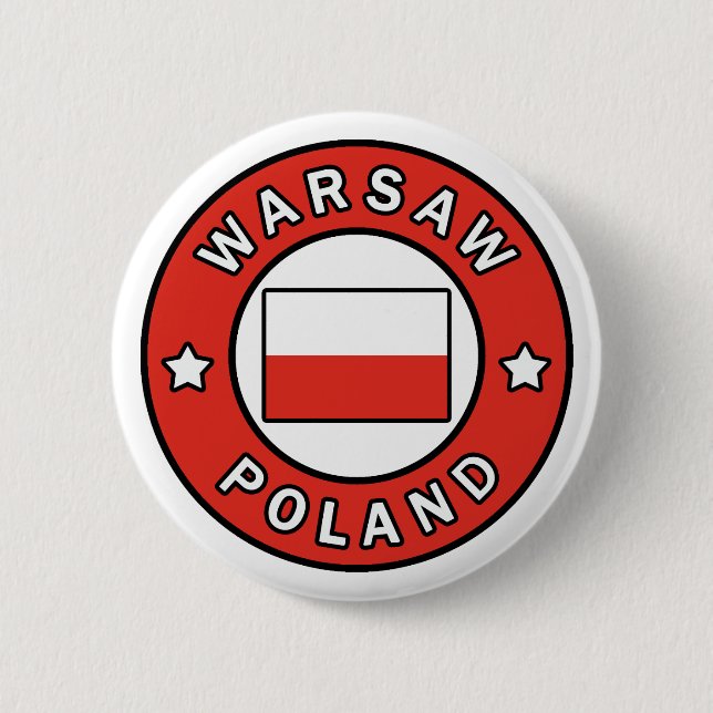 Badge Rond 5 Cm Varsovie Pologne (Devant)