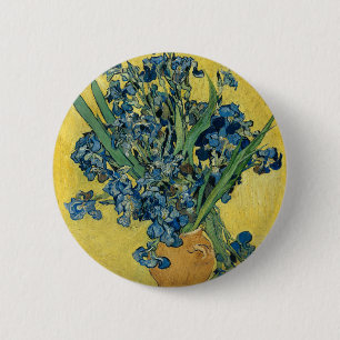 Badge Rond 5 Cm Vase avec Irises par Van Gogh