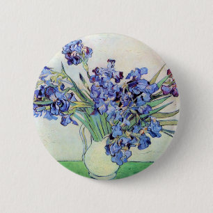 Badge Rond 5 Cm Vase Still Life avec Irises par Vincent van Gogh