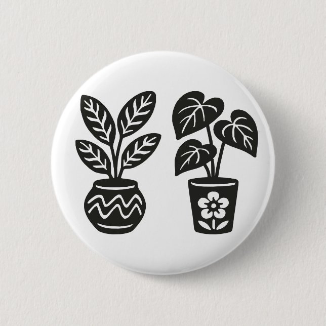Badge Rond 5 Cm Vases de Foliage (Devant)