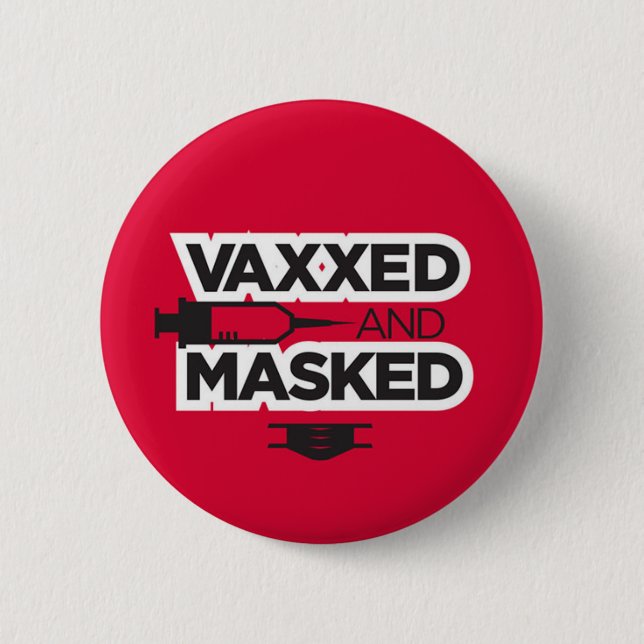 BADGE ROND 5 CM VAX & MASK ME ! (Devant)