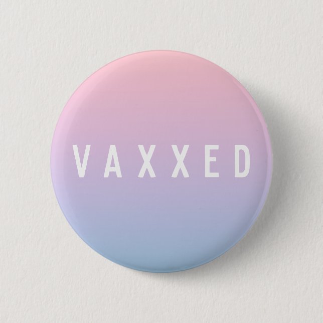 Badge Rond 5 Cm Vaxxed | Pastel Gradient Covid-19 Vacciné (Devant)