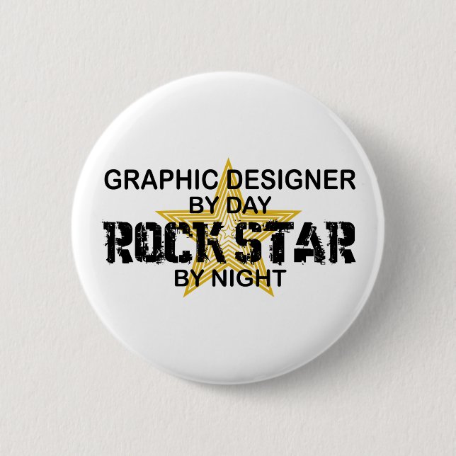 Badge Rond 5 Cm Vedette du rock de concepteur (Devant)