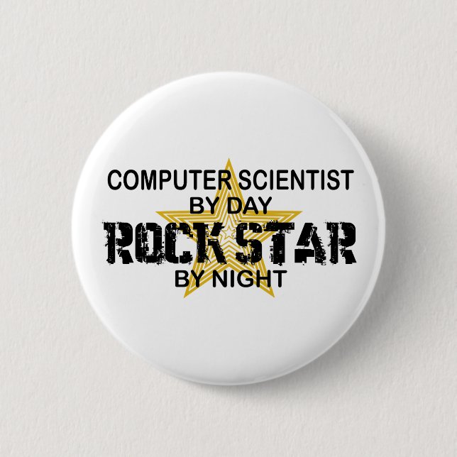 Badge Rond 5 Cm Vedette du rock d'informaticien (Devant)