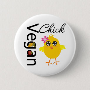 Badge Rond 5 Cm Vegan Chick