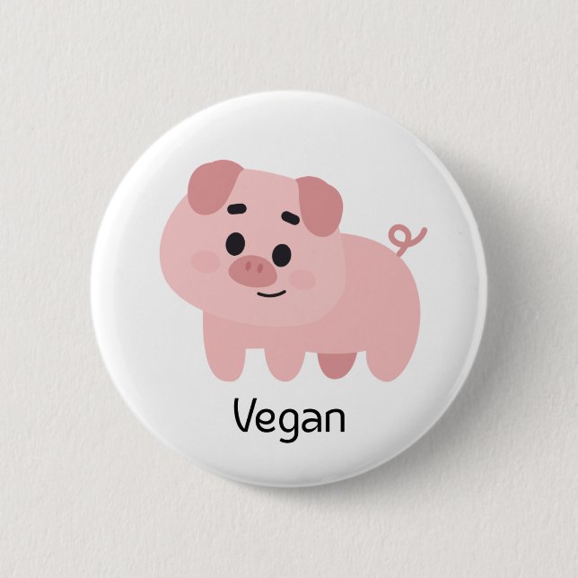 Badge Rond 5 Cm Végan de porc (Devant)