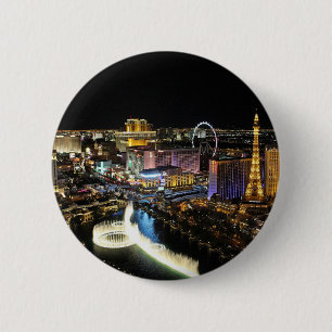 Badge Rond 5 Cm Vegas Skyline