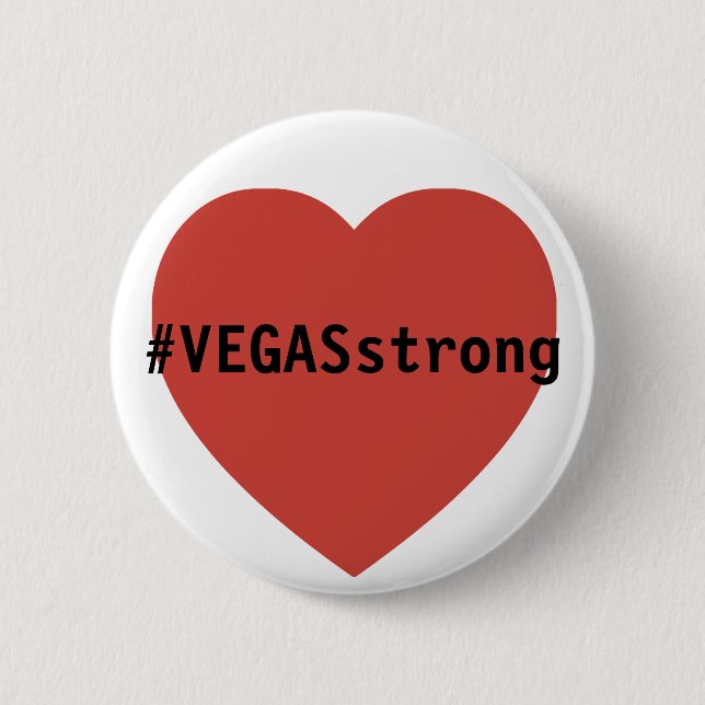 Badge Rond 5 Cm #vegasSTRONG Hommage  | Prières Pour Las Vegas (Devant)