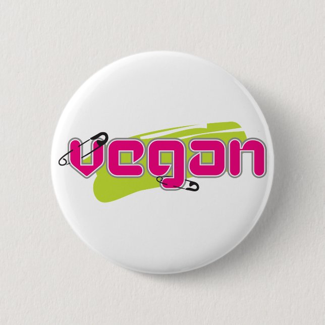 Badge Rond 5 Cm Végétalien punk (Devant)