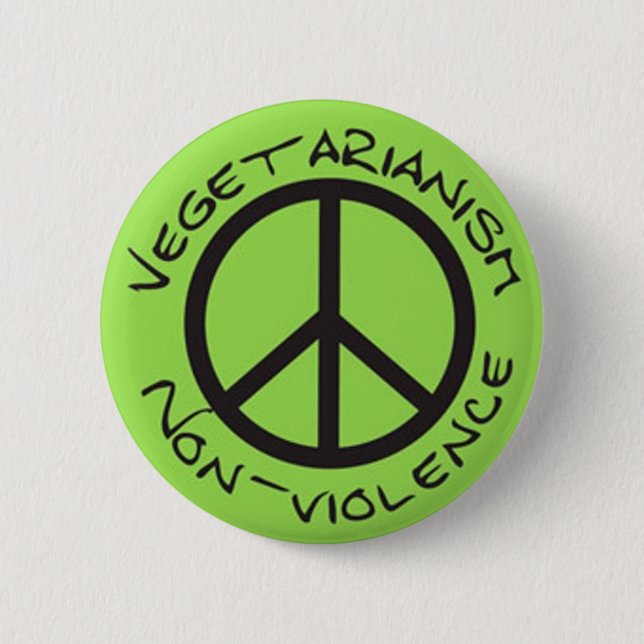 Badge Rond 5 Cm vegetarianism non-violence (Devant)