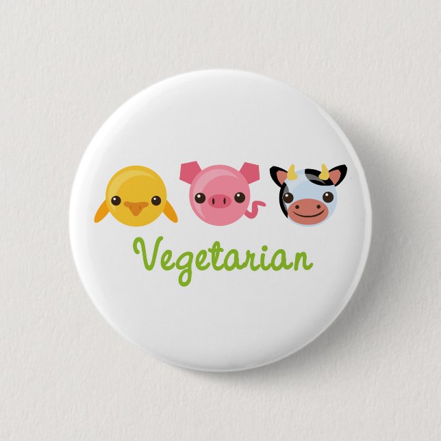 Badge Rond 5 Cm Végétarien (Devant)