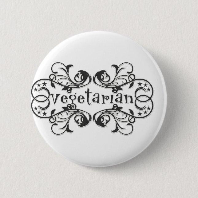 Badge Rond 5 Cm Végétarien vintage (Devant)
