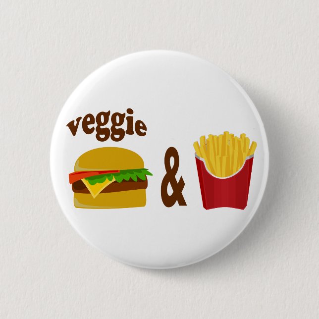 Badge Rond 5 Cm Veggie Burger et Fries (Devant)